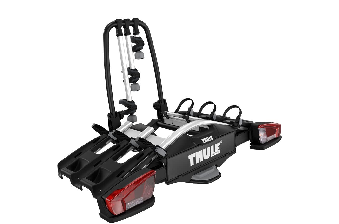Thule VeloCompact 926 Fahrradträger Anhängerkupplung – für 3 Fahrräder, kompakt faltbar, abschließbar