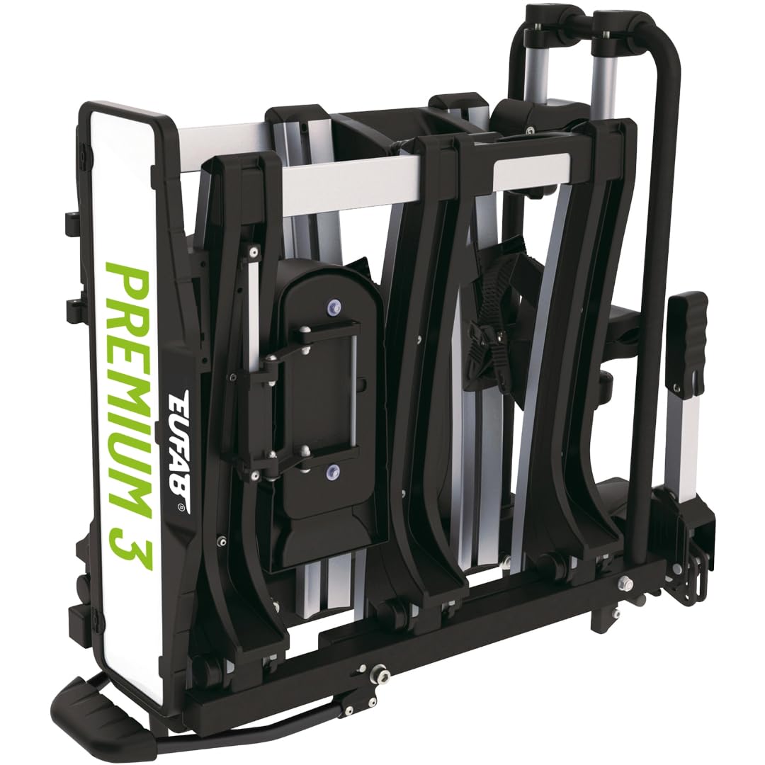 EUFAB 11522 Fahrradträger Anhängerkupplung – für 3 Fahrräder, E-Bike geeignet, 60 kg Nutzlast, vormontiert