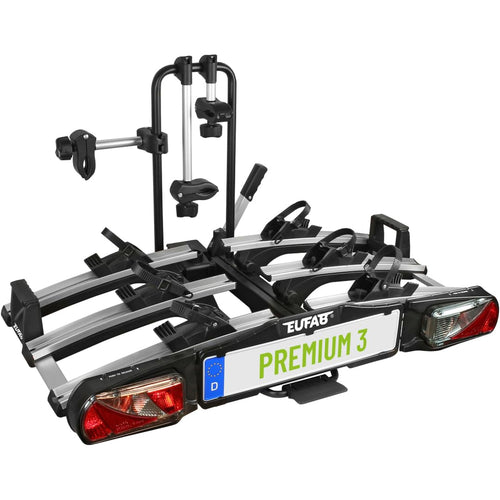 EUFAB 11522 Fahrradträger Anhängerkupplung – für 3 Fahrräder, E-Bike geeignet, 60 kg Nutzlast, vormontiert