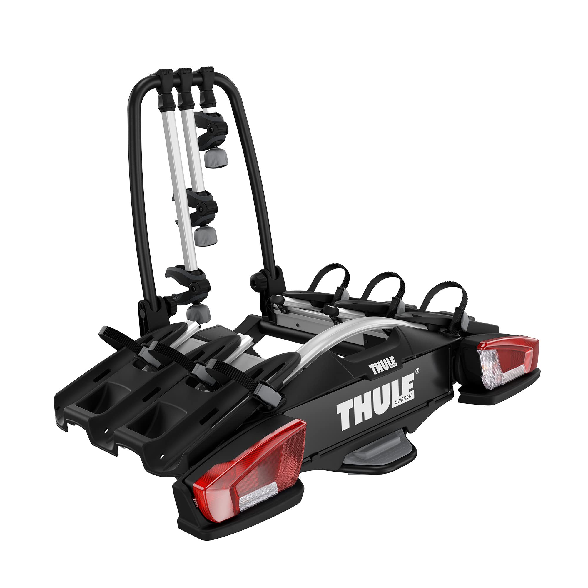Thule VeloCompact 926 Fahrradträger Anhängerkupplung – für 3 Fahrräder, kompakt faltbar, abschließbar